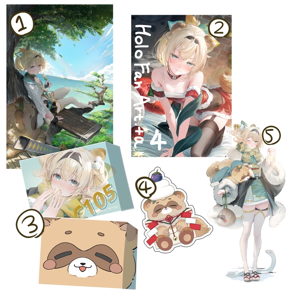 C105「同人代購」「Melonbooks代購」うみぼうず - c105新刊グッズセット（風真いろは）