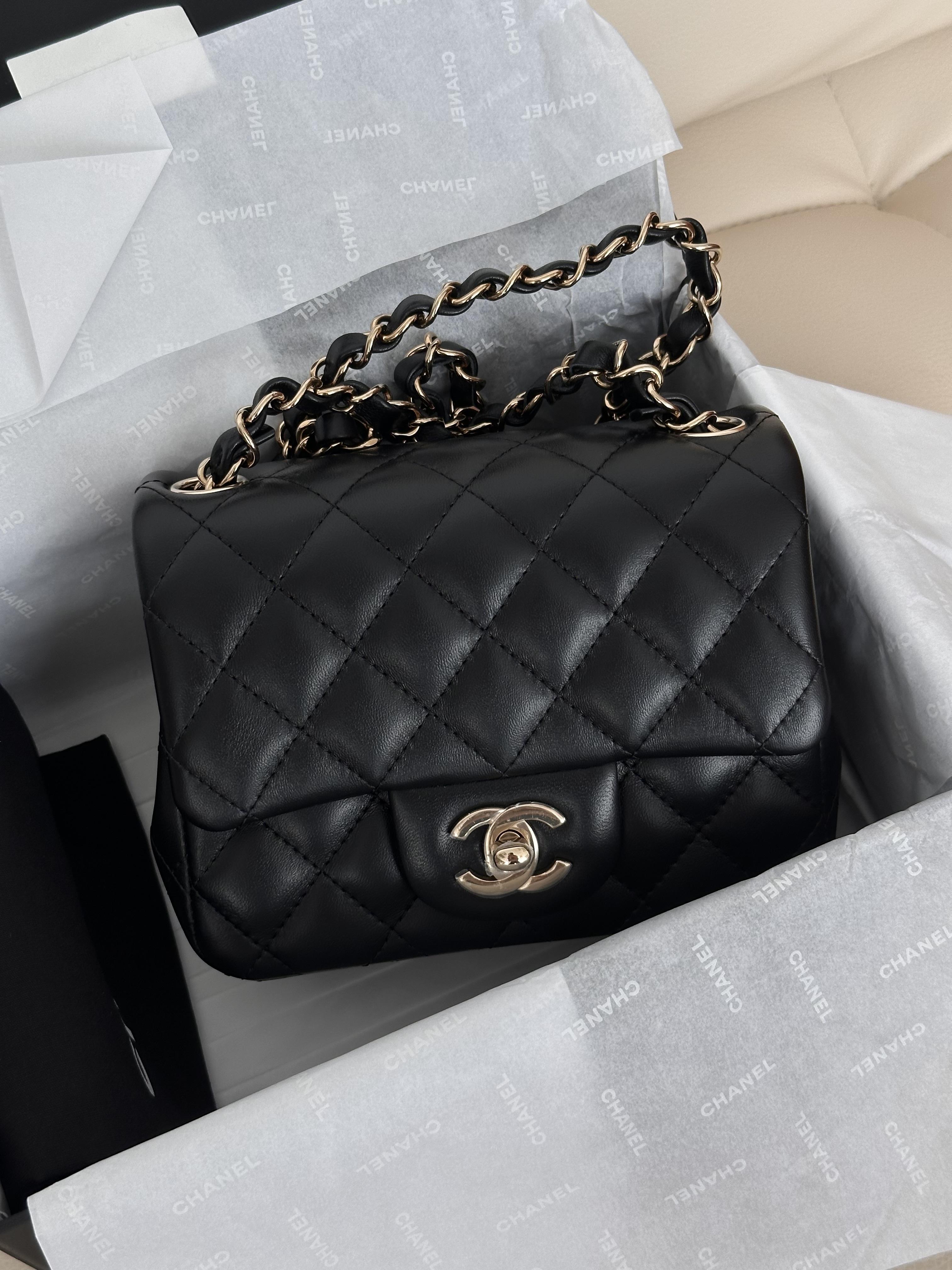 Chanel mini square 17cm 方胖
