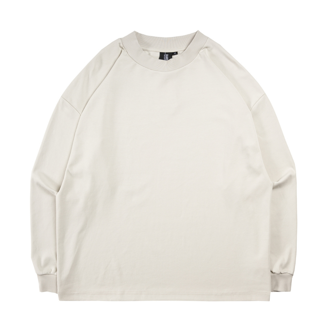 SORONA ｜ 發熱 小高領 長T 素面羅紋長袖 寬鬆落肩 小立領 【 FUZY 】- A201670