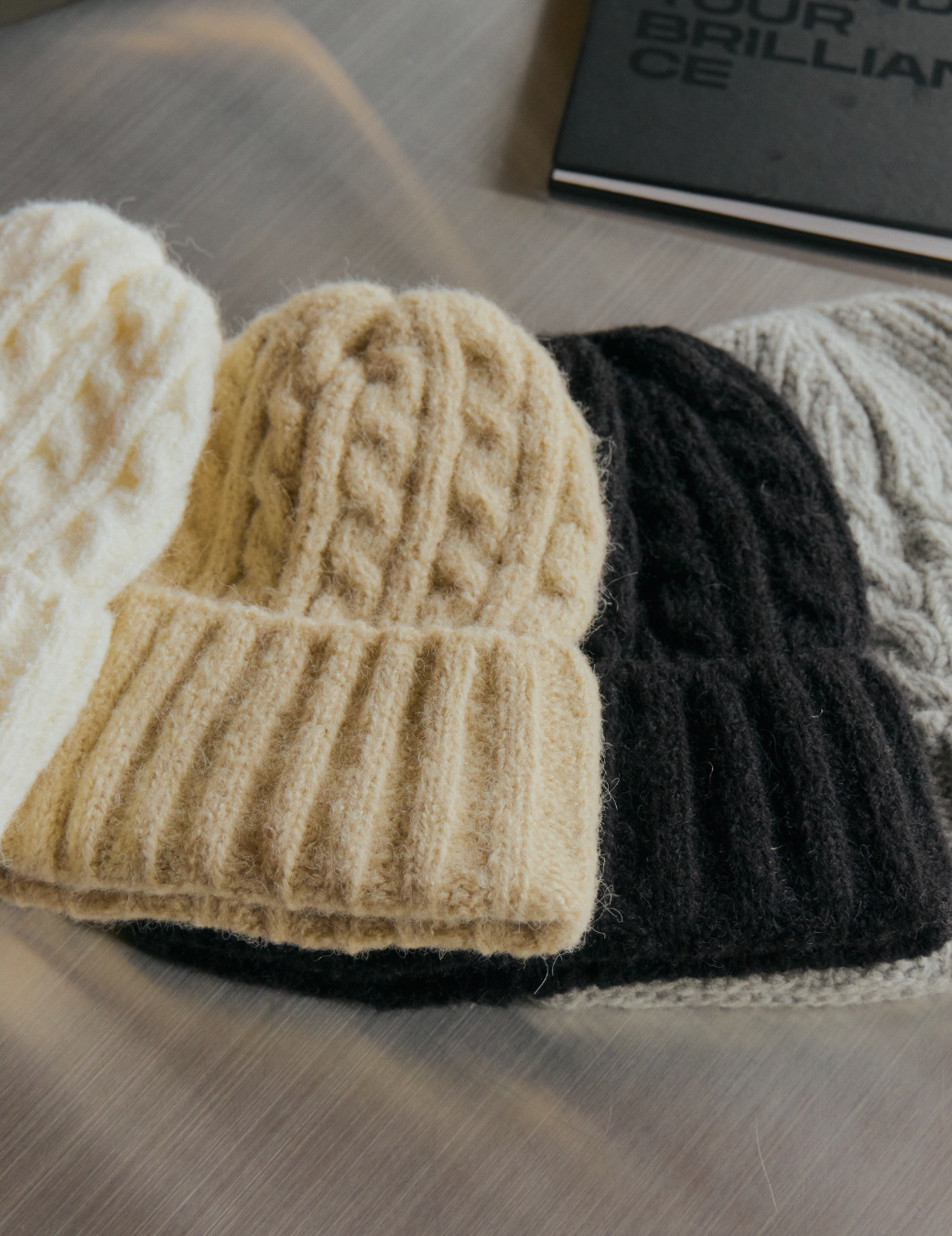 麻花編織毛帽（4色）