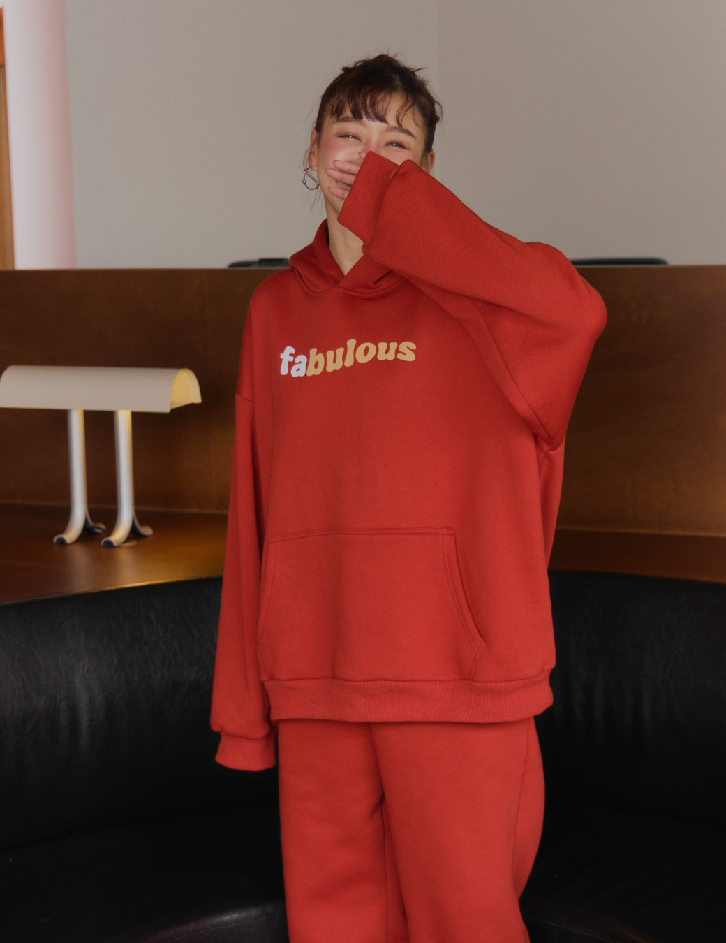 好運Fabulous厚磅帽Ｔ（紅色/3尺寸）