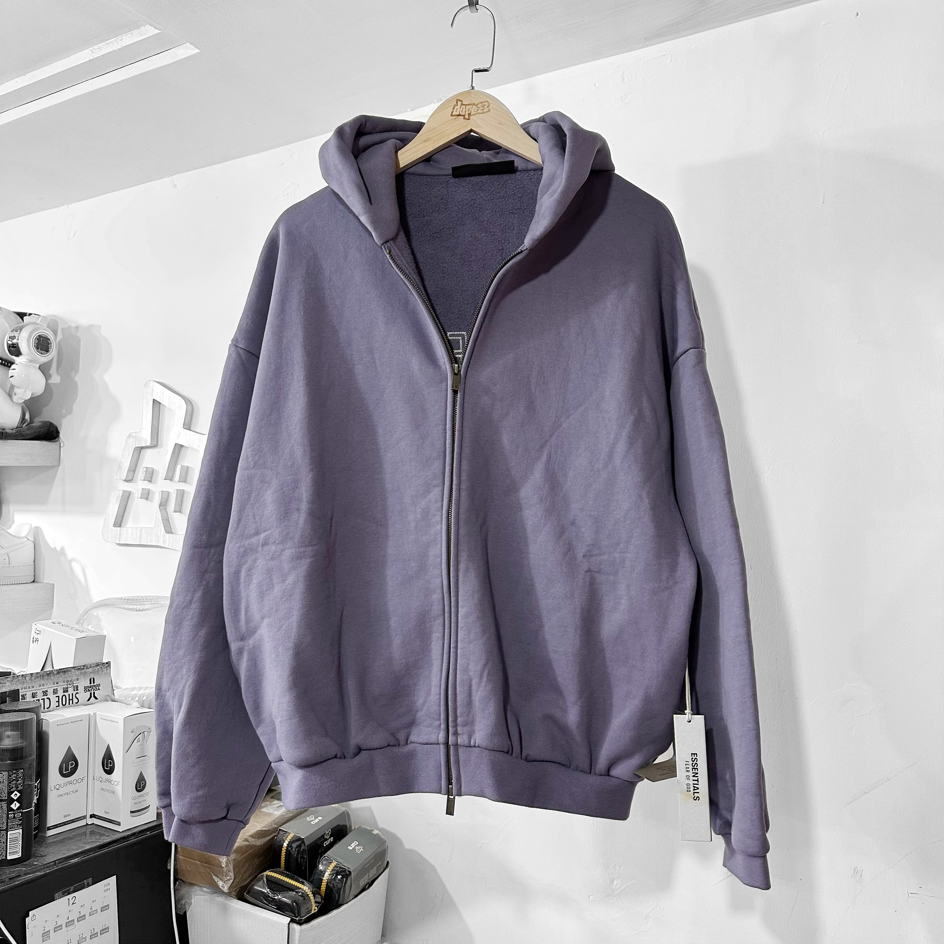 Fear of God Essentials FW24 Heavy Fleece Fullzip Hoodie 拉鏈外套 （Lavender）薰衣草紫