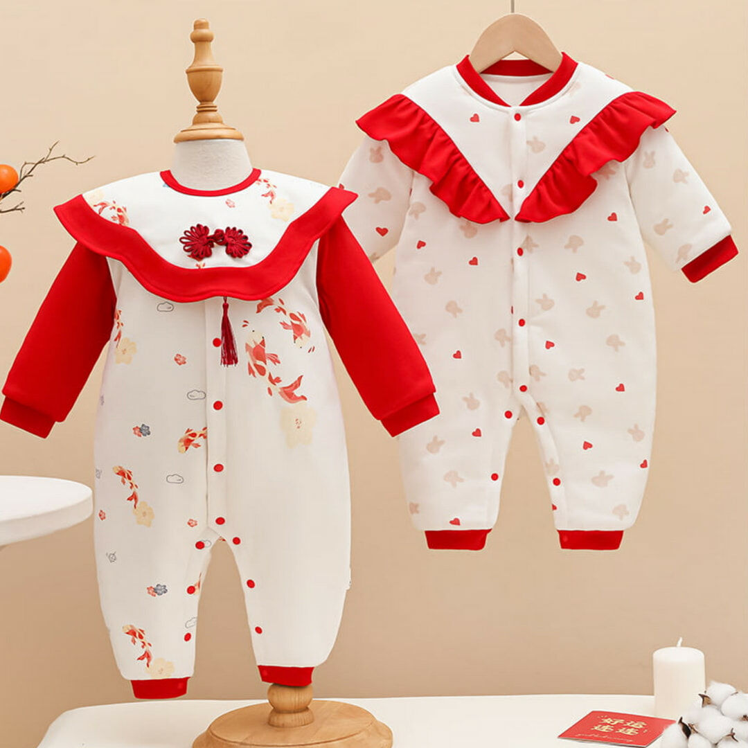 🧧新年限定寶寶包屁衣-年年有魚（附圍兜）