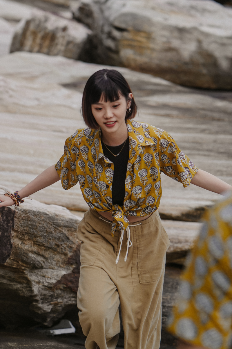 印度蓋染工藝親膚純棉 襯衫 - 蒲公英