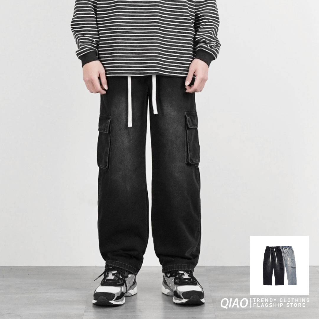 簡約水洗 復古刷色 工作牛仔褲 LJ-2368