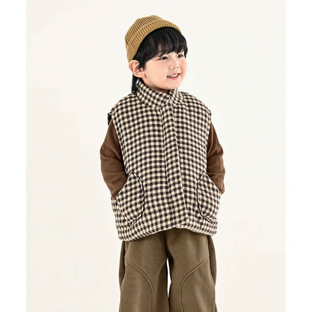 日系格紋棉質馬甲背心