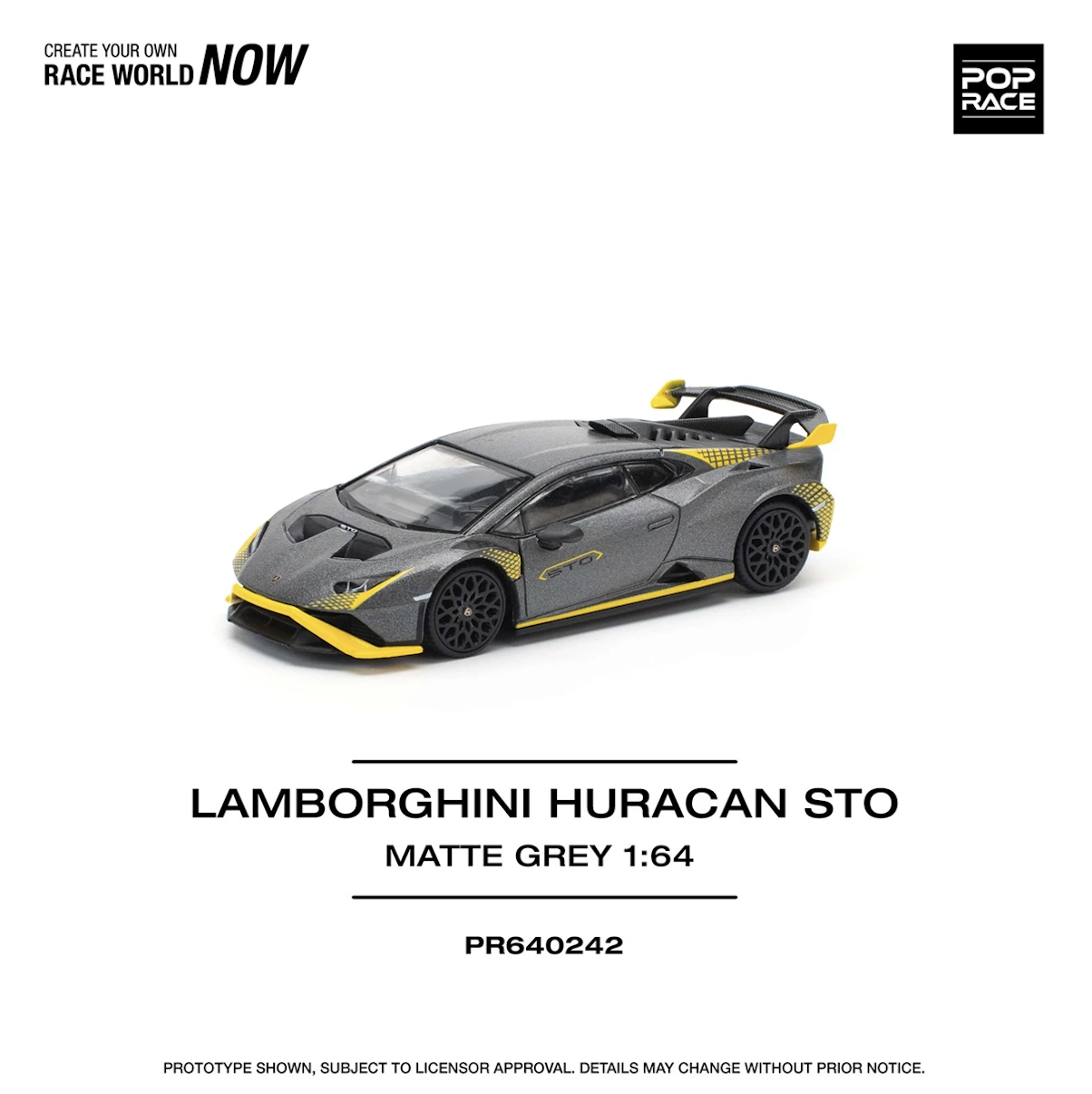 【預訂】Pop Race Lamborghini Huracan Sto Matte Grey