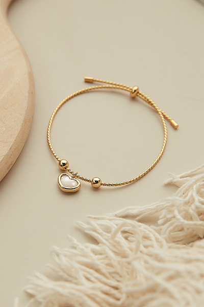 貓眼愛心吊墜手環