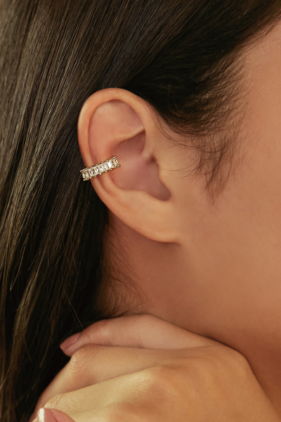經典鋯石排列耳骨夾(單支)