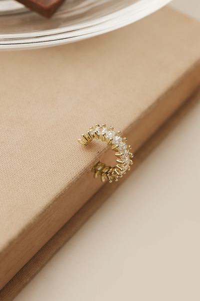 經典鋯石排列耳骨夾(單支)