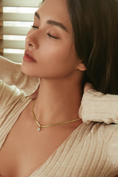 垂墜鋯石蛇紋鎖骨鍊