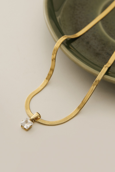 垂墜鋯石蛇紋鎖骨鍊