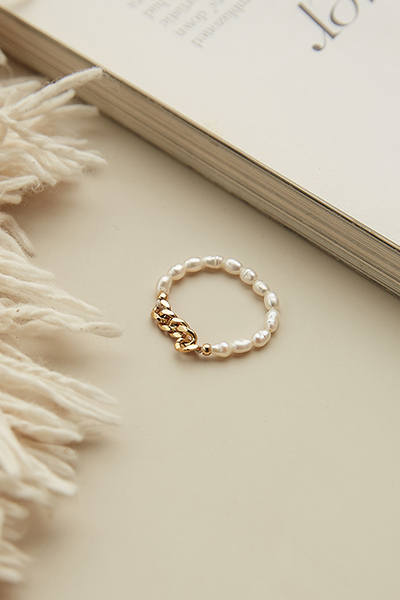 金銀不規則拼接戒指