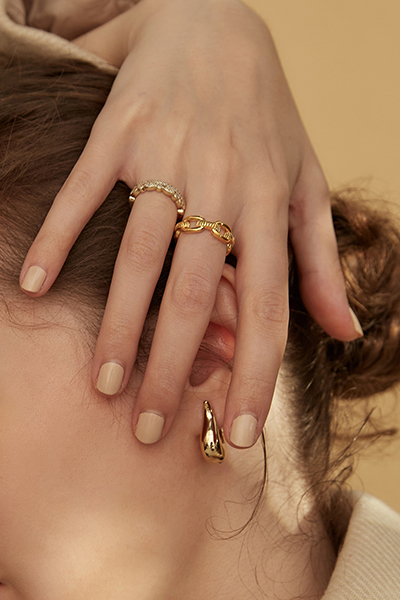 鎖鏈感串接可調式戒指