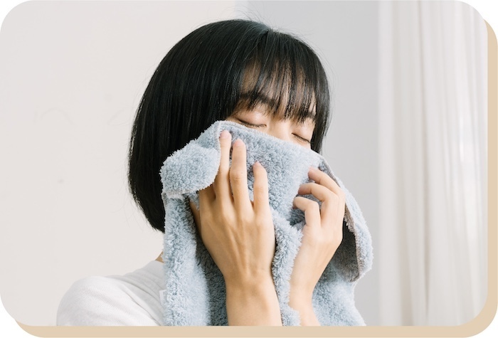 使用洗顏巾示意圖