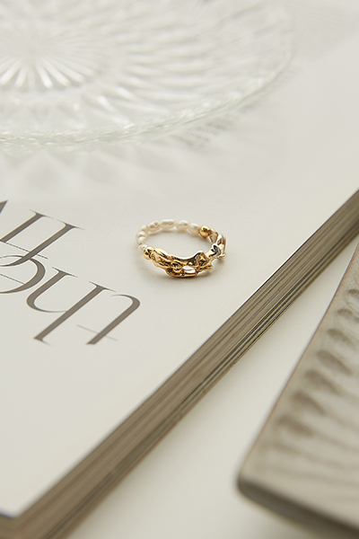 不規則拼接珍珠戒指