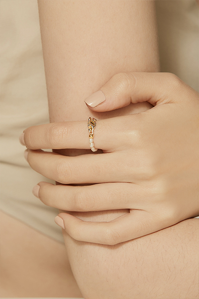 不規則拼接珍珠戒指