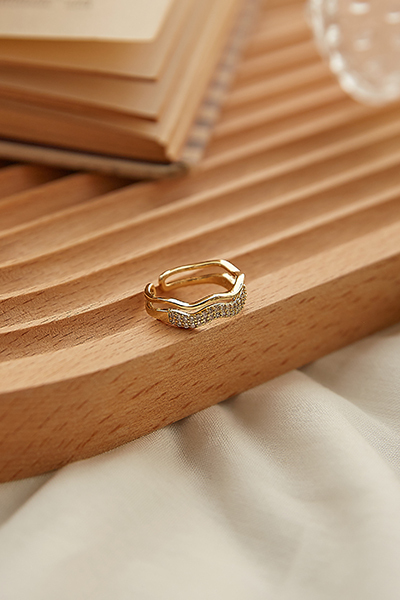 閃耀波浪感可調式戒指
