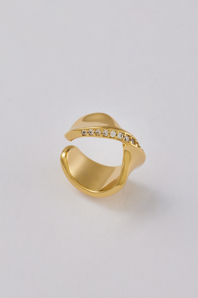 簡約扭轉亮鑽耳骨夾(單支)