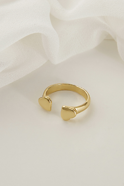 輕歐美對稱心型可調式戒指