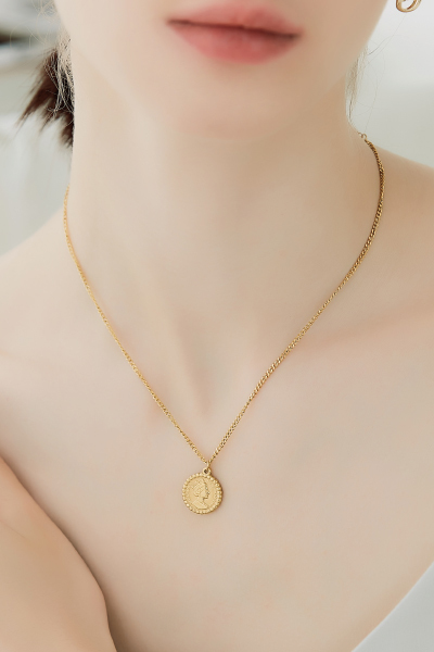 質感人像硬幣項鍊