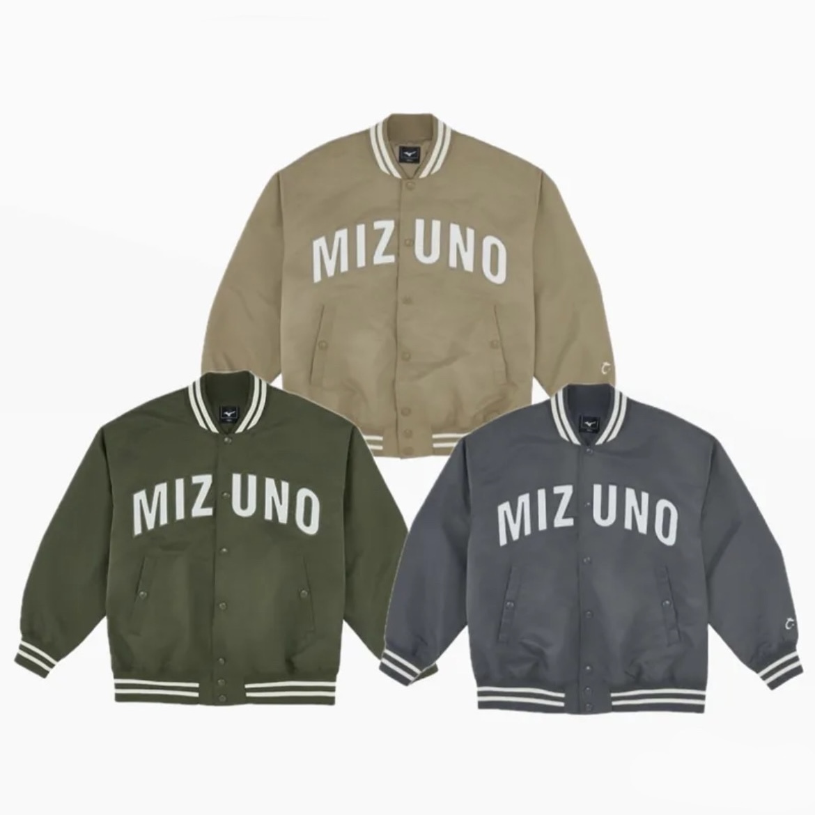 Mizuno 防水棒球外套 排扣 摩卡色／礁石灰／叢林綠 美津濃 大Logo 男女同款