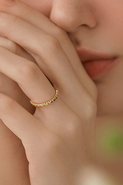 愛心串接可調式戒指