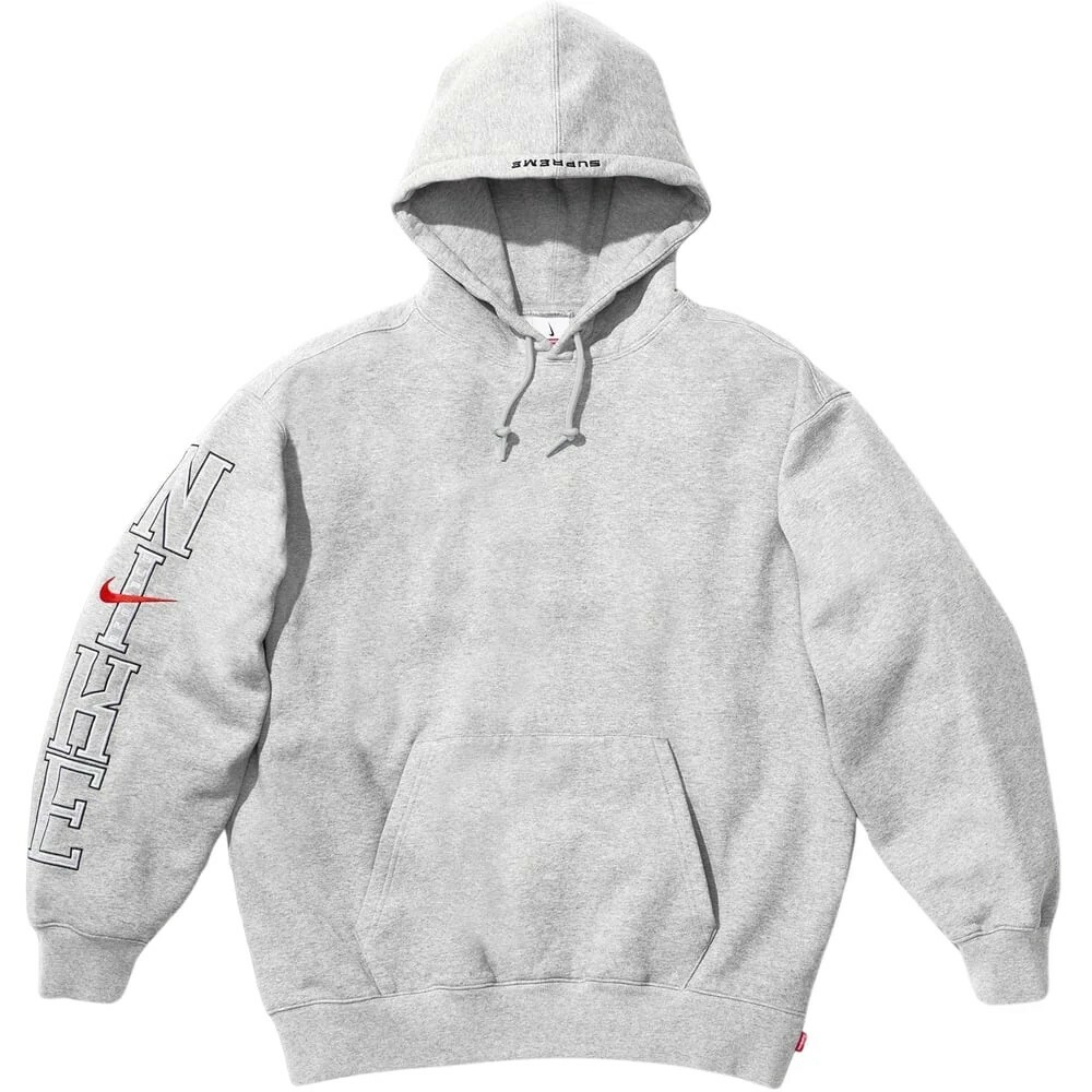 Supreme 24SS x Nike Hooded Sweatshirt Heather Grey 帽T 灰色 聯名 FQ0759-063