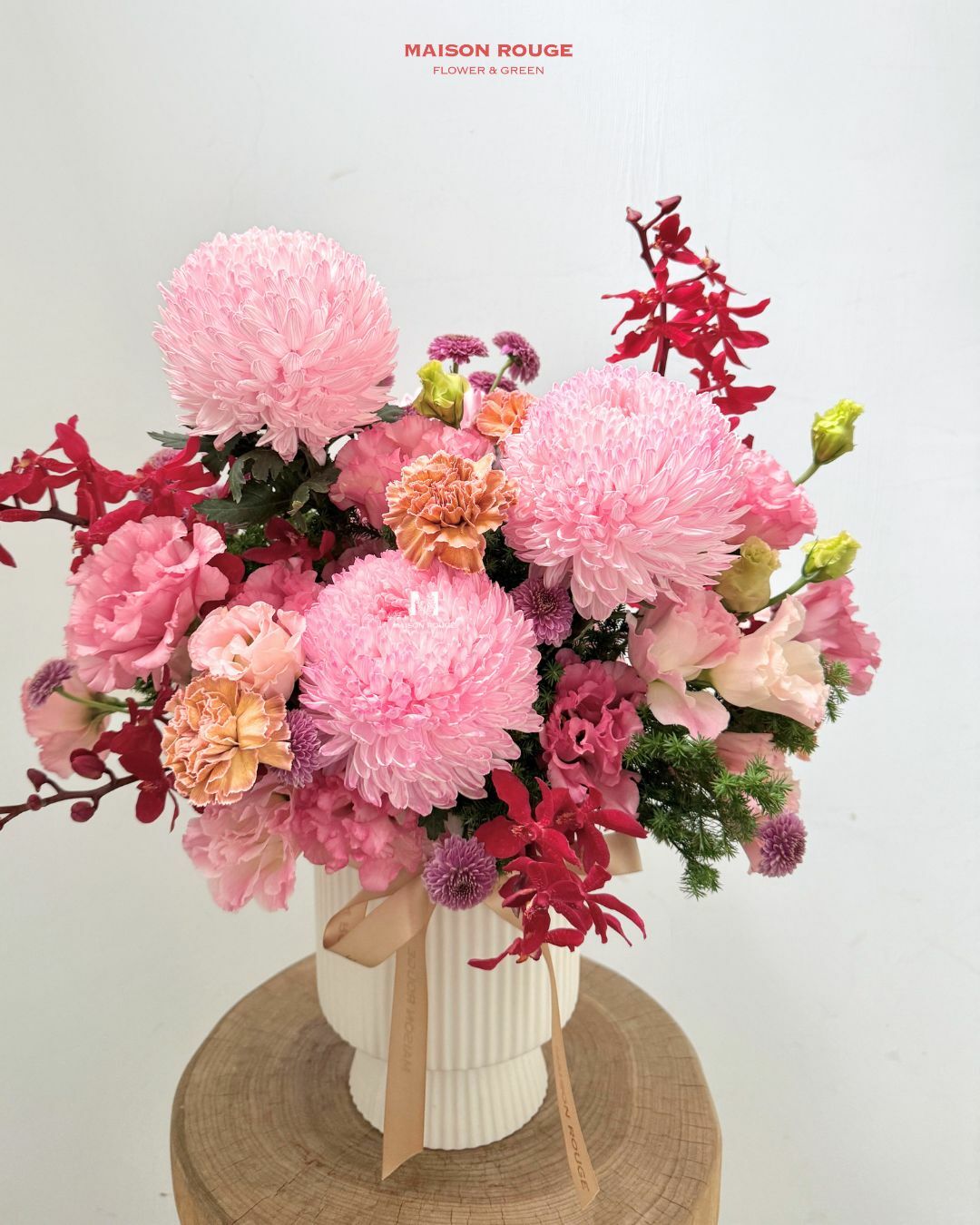 貳樓有花・紅粉色系桌花 B