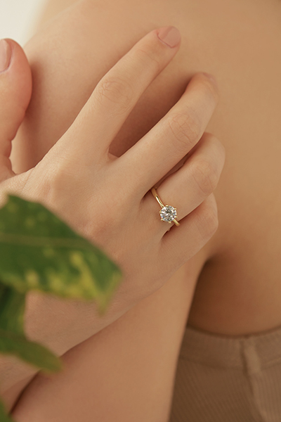 閃耀單鑽可調式戒指