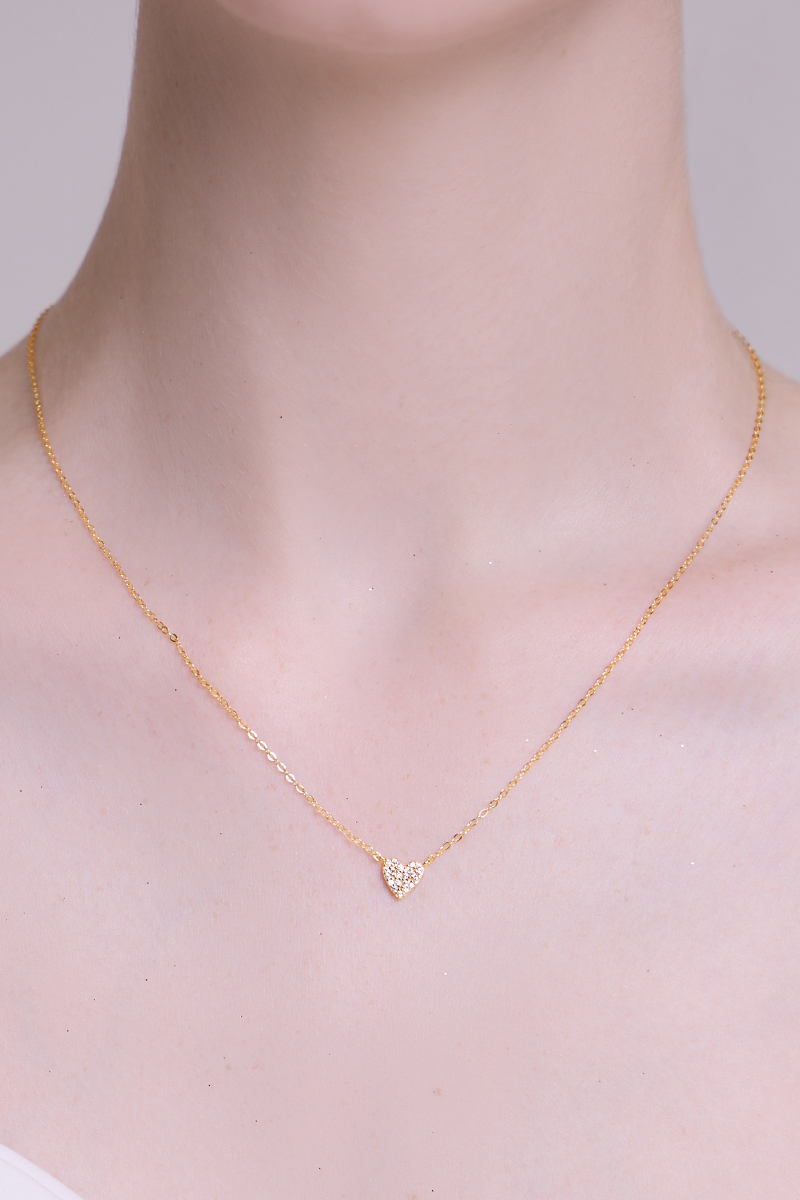 【925純銀】愛心滿鑽項鍊