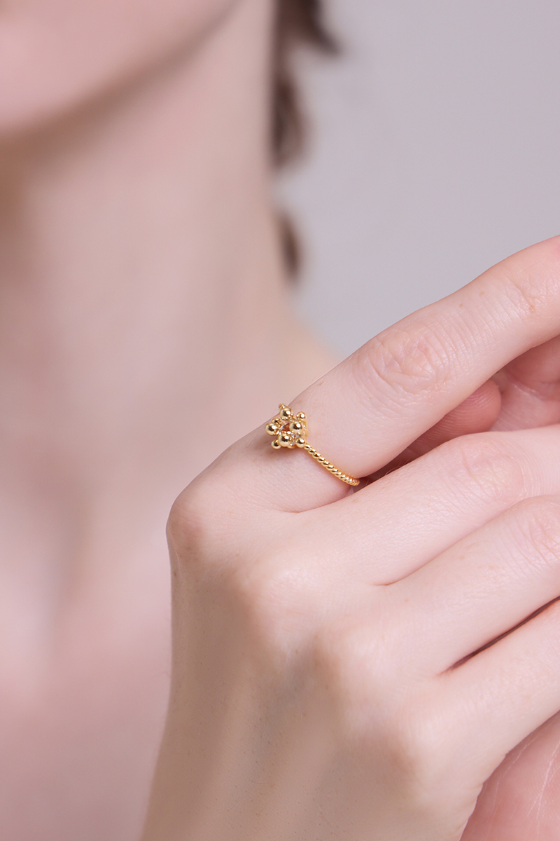 金屬小花可調式戒指