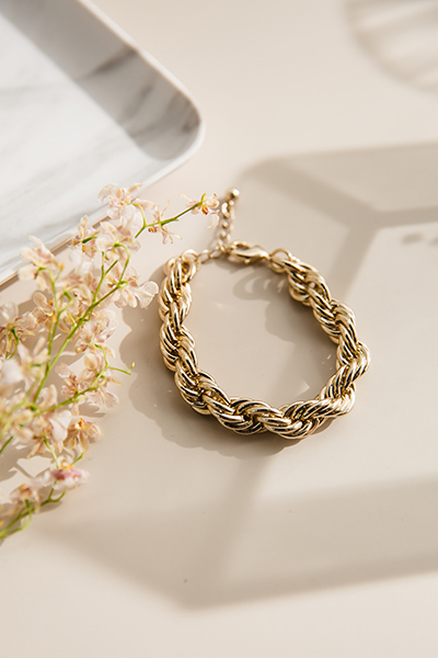 歐美麻花纏繞手鍊