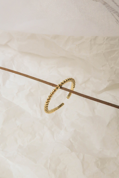 刻紋細版可調式戒指