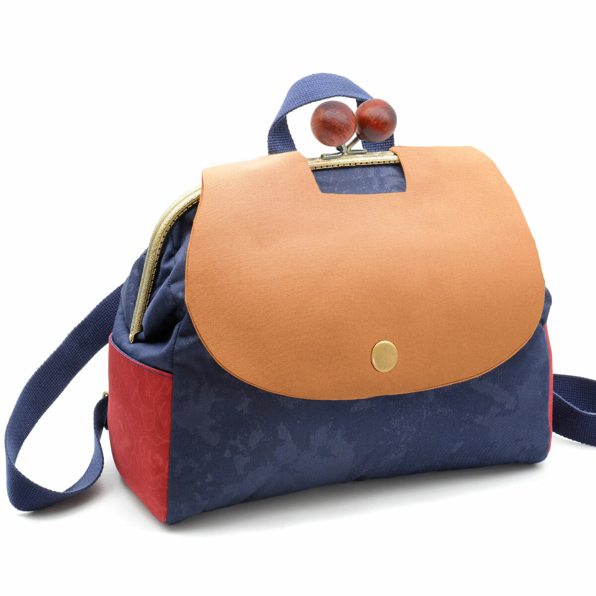 25公分木珠頭半圓壓花口金/個【贈25公分口金手提後背包紙型】