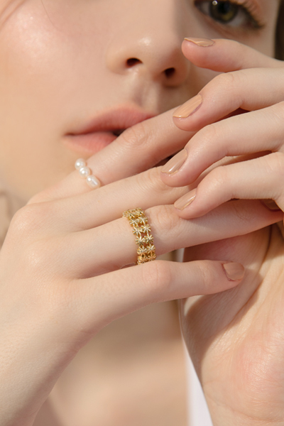 雙層煙花可調式戒指