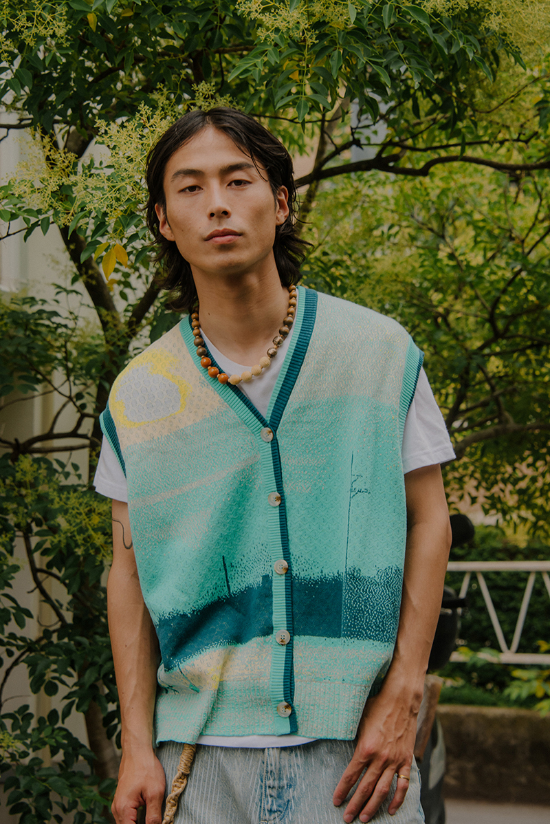 Sunset of the Fishing Harbor Sleeveless Cardigan