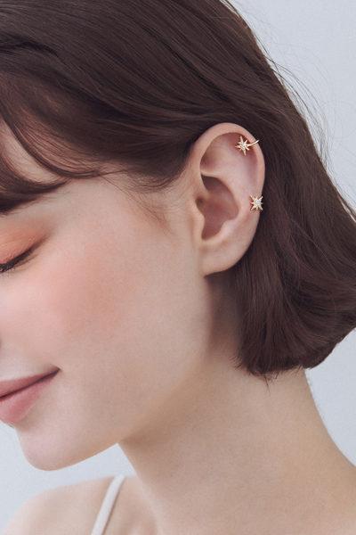 鑽飾光芒耳骨夾兩件組