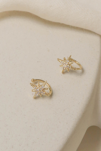 鑽飾光芒耳骨夾兩件組