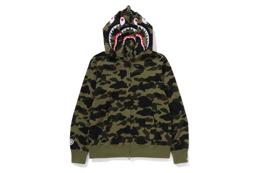 2024AW APE BAPE 1ST CAMO SHARK FULL ZIP DOUBLE HOODIE 雙頭 迷彩 鯊魚 外套