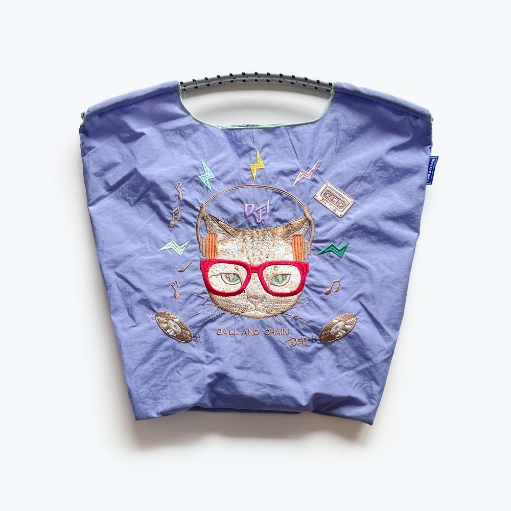 Ball＆Chain 刺繡環保購物袋 M號 - 紫 (31300626)