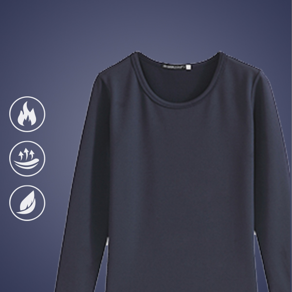 【圓領】遠紅外線蓄光發熱衣2.0 (兒童款) - 深藍