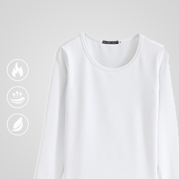 【圓領】遠紅外線蓄光發熱衣2.0 (兒童款) - 白色