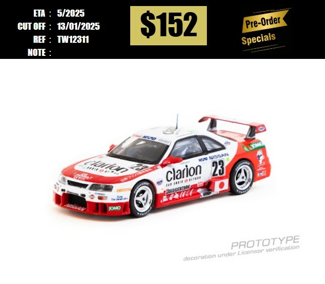 PO-$152 * TARMAC * 1:64 Nissan NISMO GT-R LM 24h of Le Mans 1995 Presentation K. Hoshino / T. Suzuki / M. Kageyama [OD31/12]