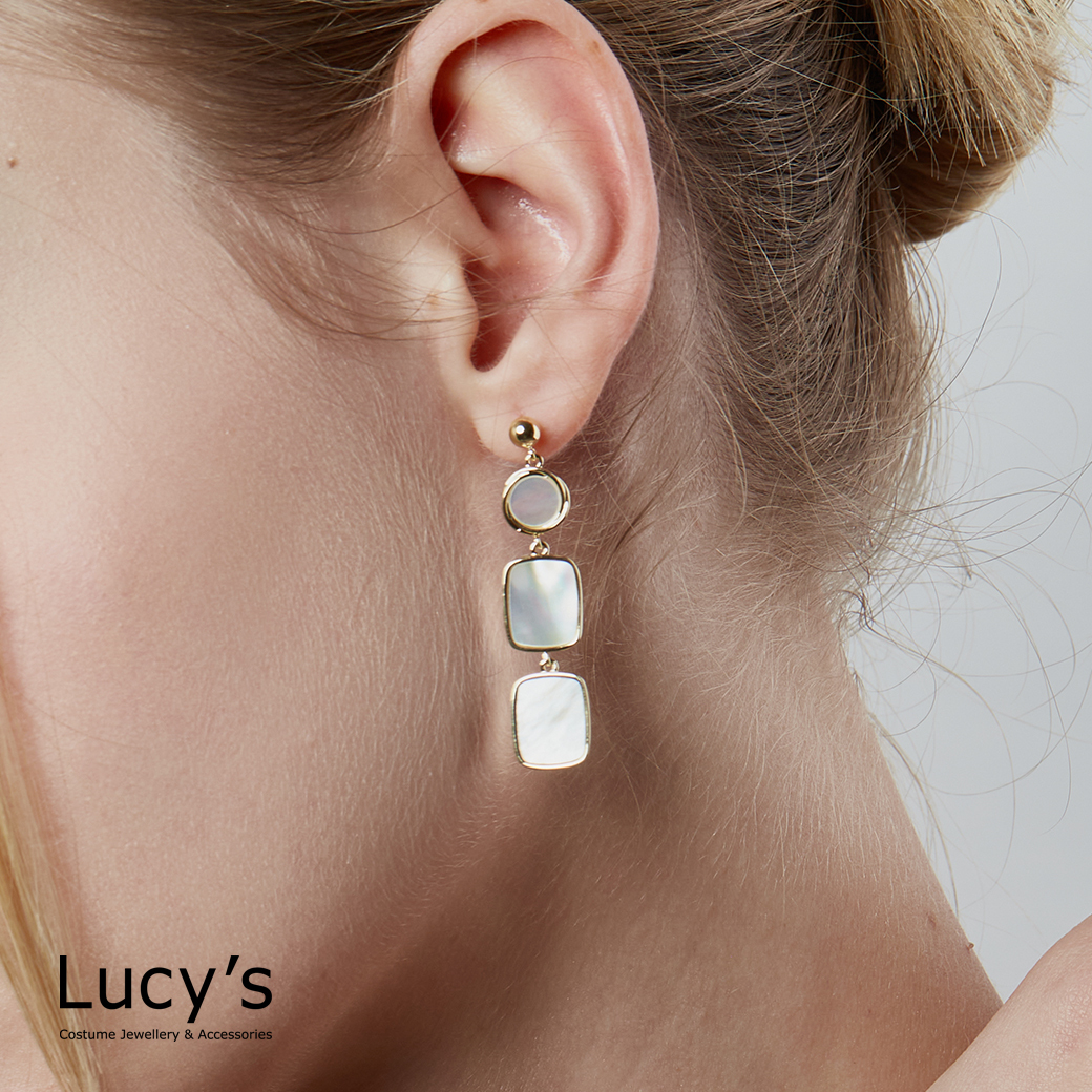 幾何貝影 耳環 (121766)