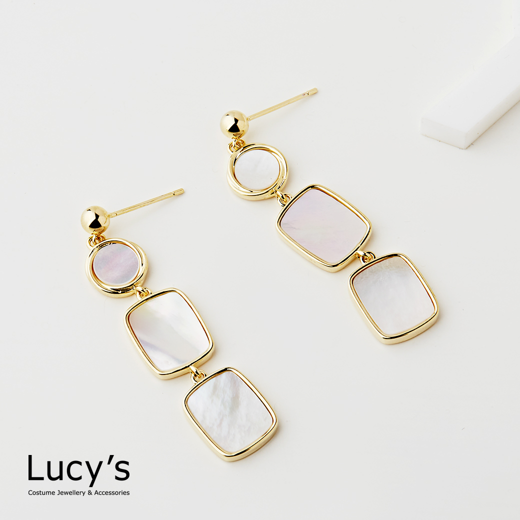 幾何貝影 耳環 (121766)