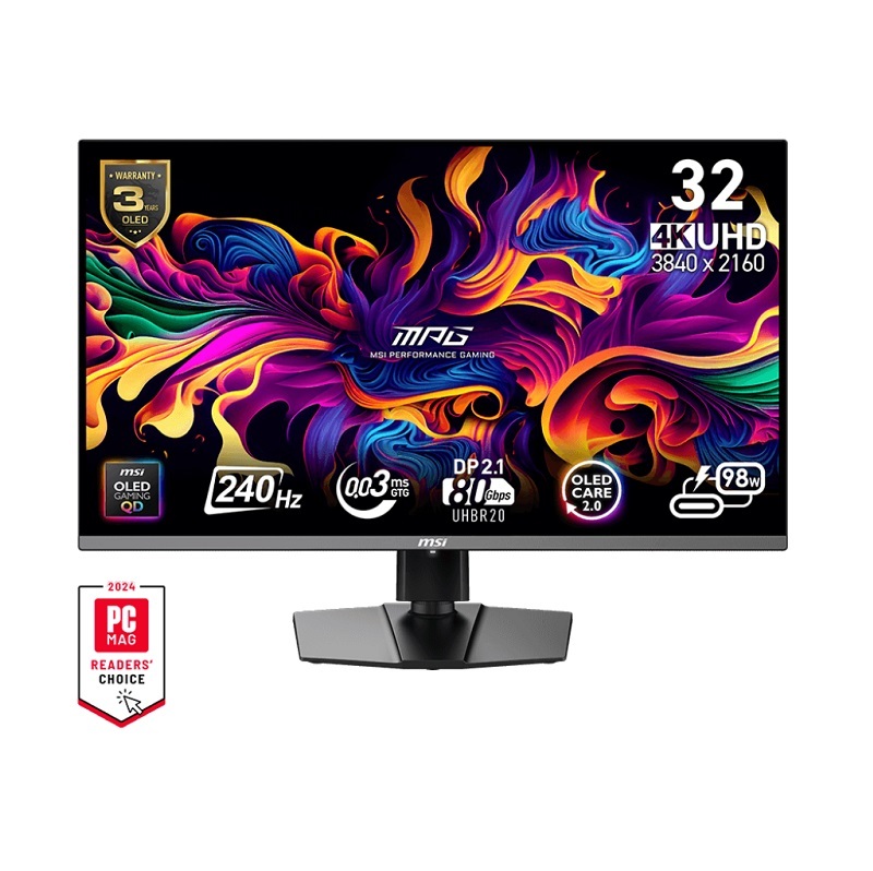 米特3C數位–MSI 微星 MPG 322URX QD-OLED 4K 240Hz 32吋HDR電競螢幕