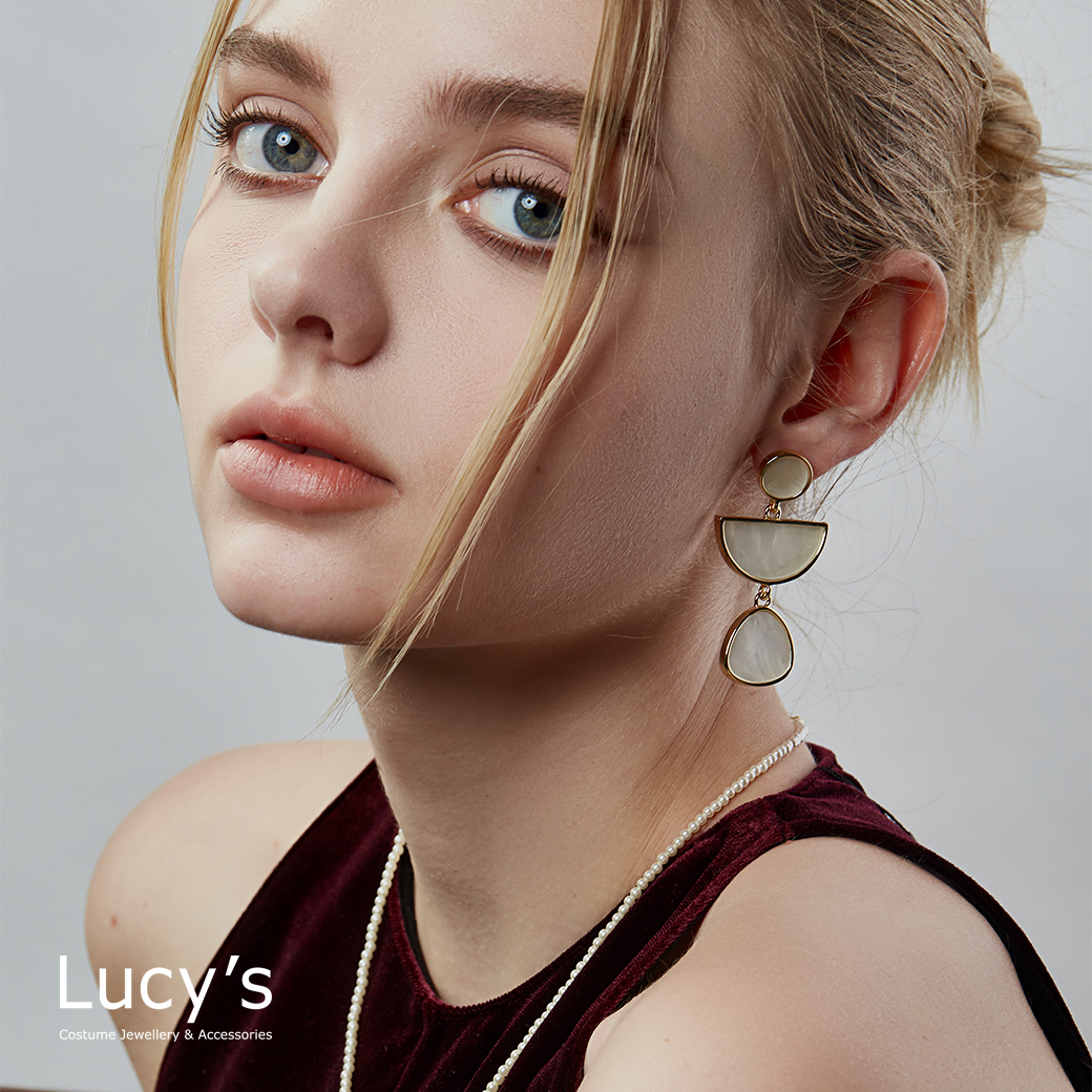 優雅輪廓 耳環 (二色) (121150/121151)