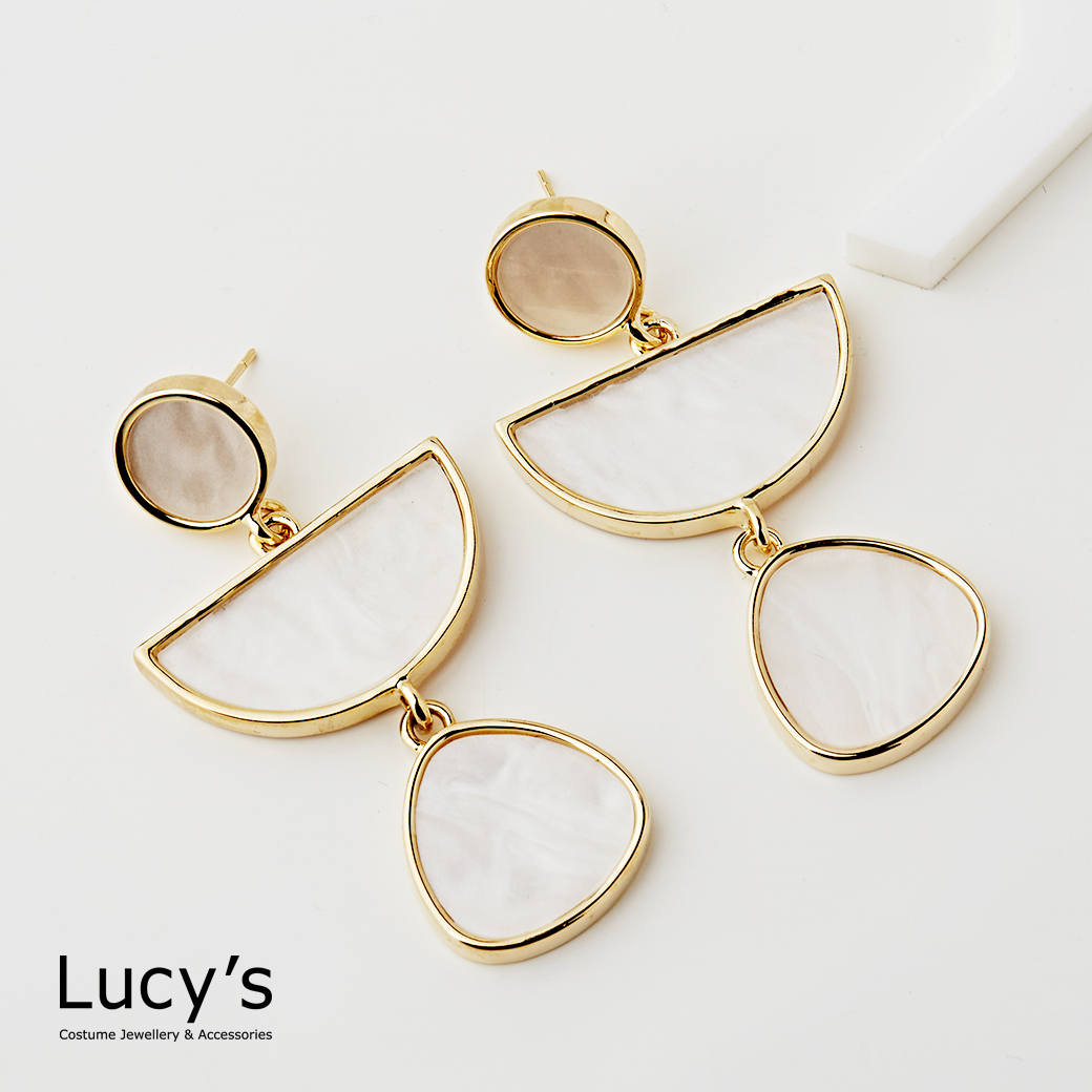 優雅輪廓 耳環 (二色) (121150/121151)