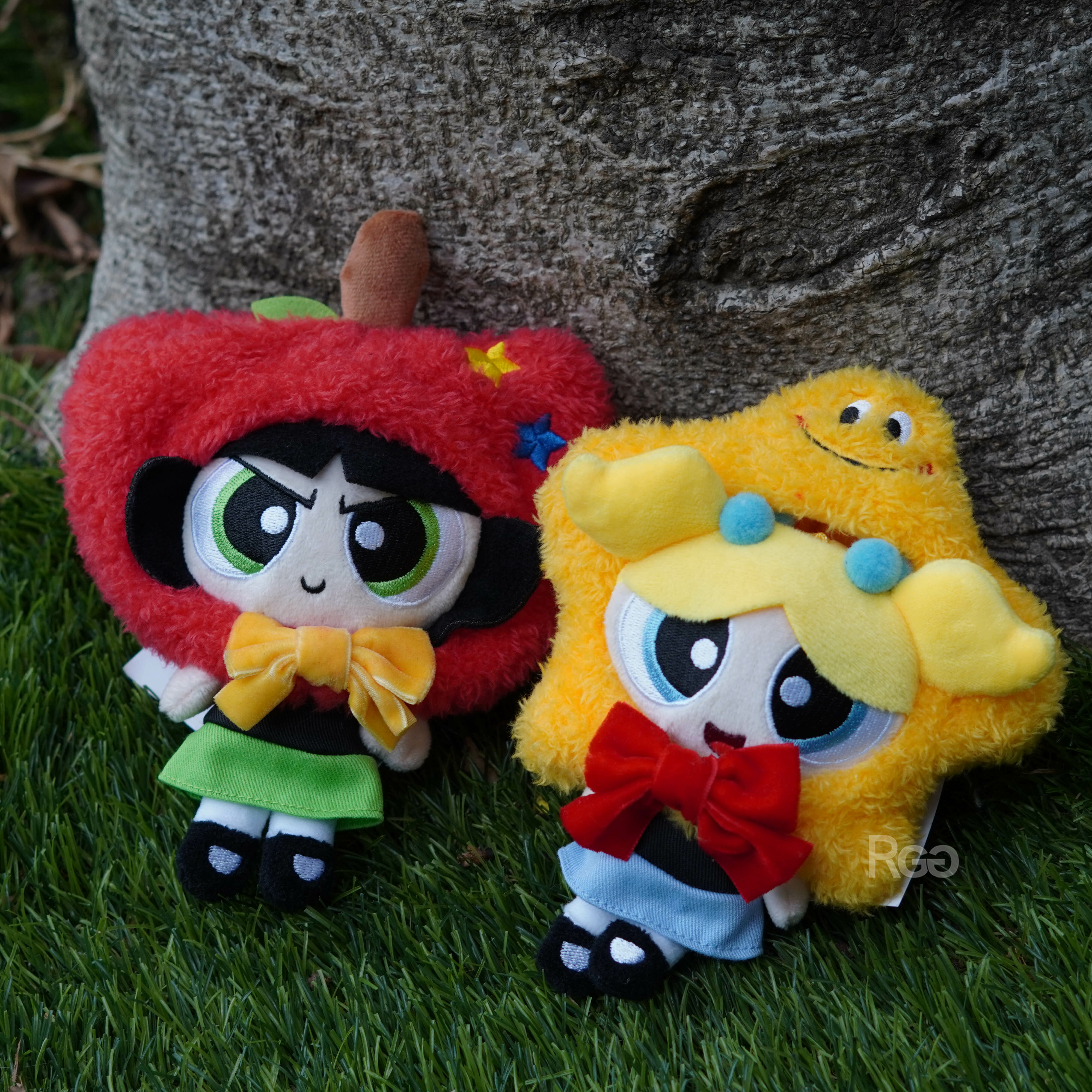 飛天小女警毛毛蘋果及泡泡星星探頭毛絨吊飾